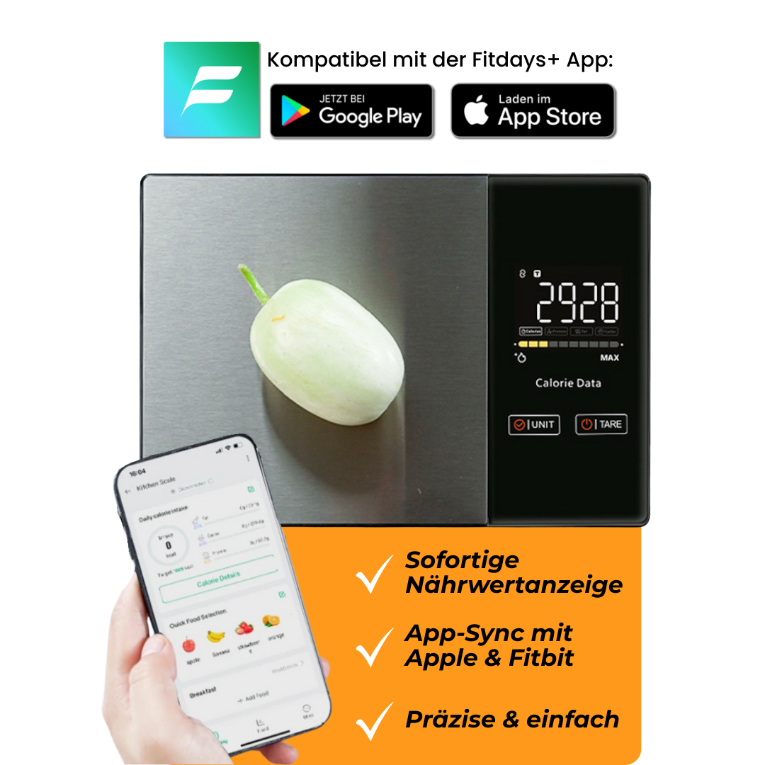 TrackBite Küchenwaage | Mit Kalorientracking