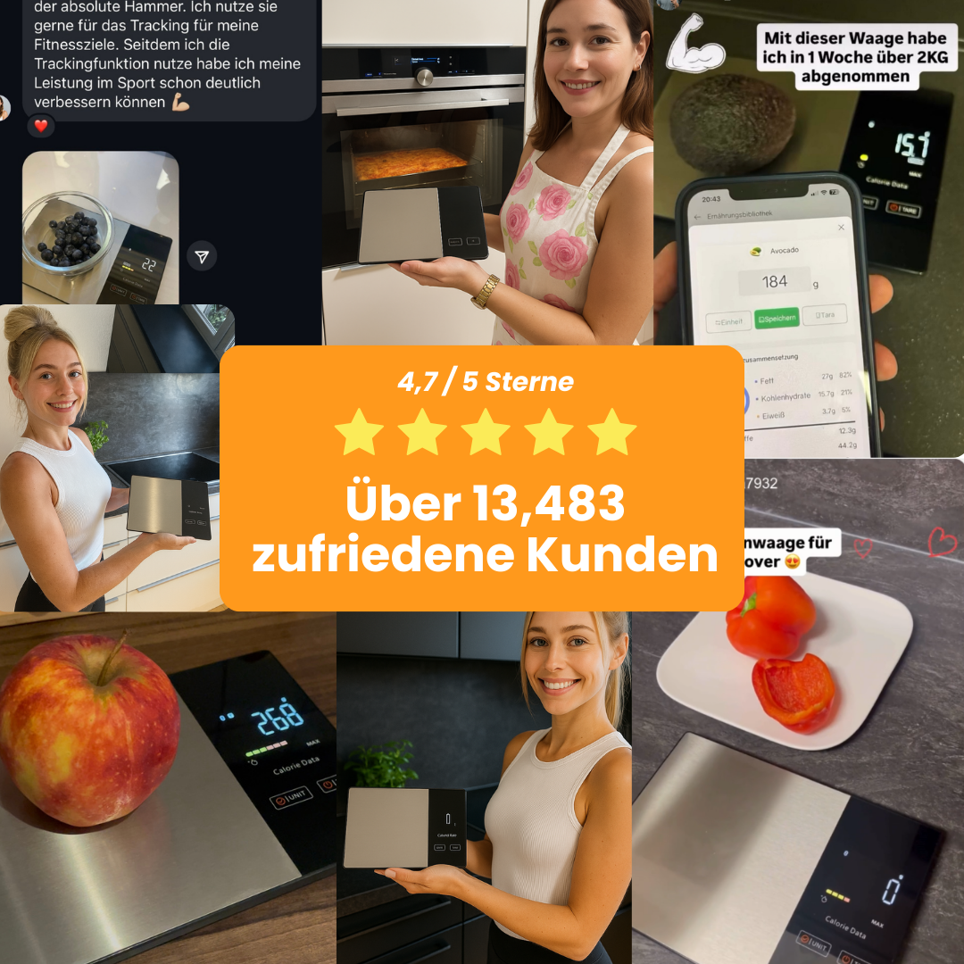 TrackBite Küchenwaage | Mit Kalorientracking